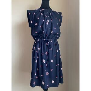 Loft Dark Navy Sleeveless Dress in Size S
